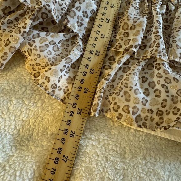 Mayoral Dress Girl Size 8 leopard print chiffon Ruffle 128 CM Made in Spain - Picture 6 of 13